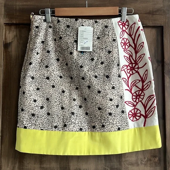 NWT Anthropologie Leif Notes  Embroidered Multicolor Skirt - Picture 7 of 11